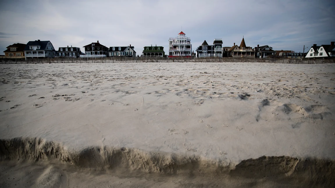 Houses overlooking the beach in Cape May, N.J.