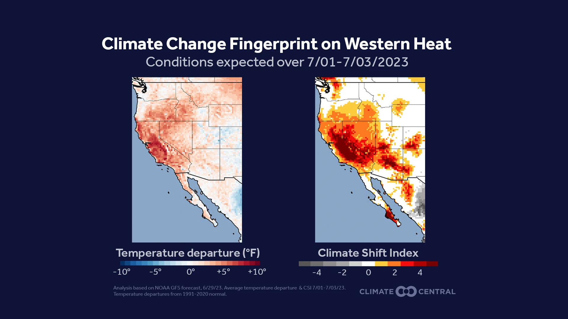 CSI Heat alert archive: Western, June 2023 Graphic