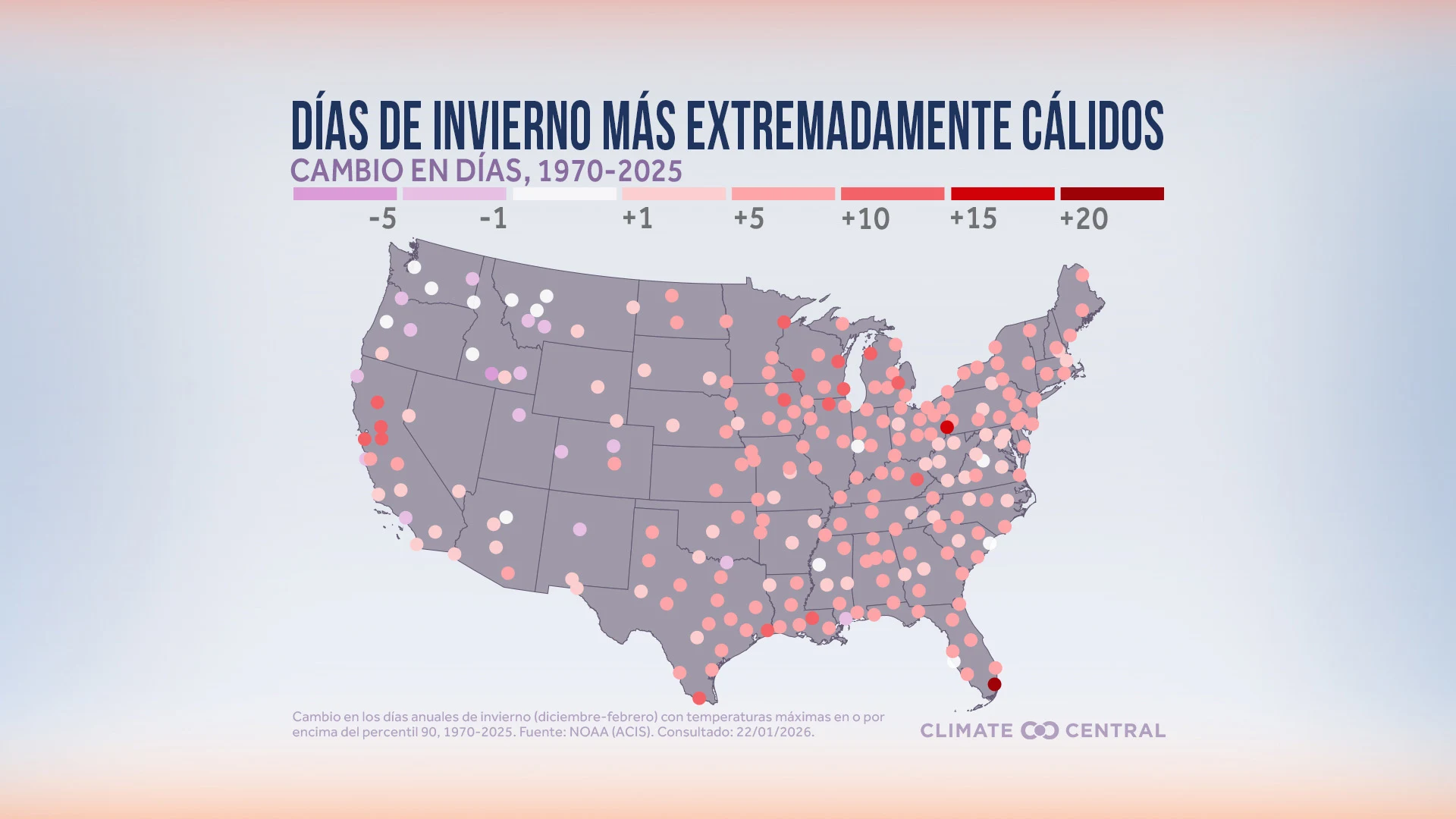 CM: Change in Extremely Warm Winter Days 1970-2025 (ES)