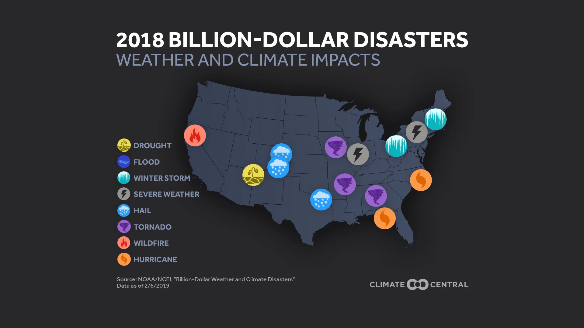 billion dollar disasters - map