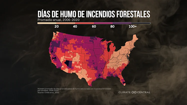 CM: Annual average wildfire smoke days 2023 (ES)