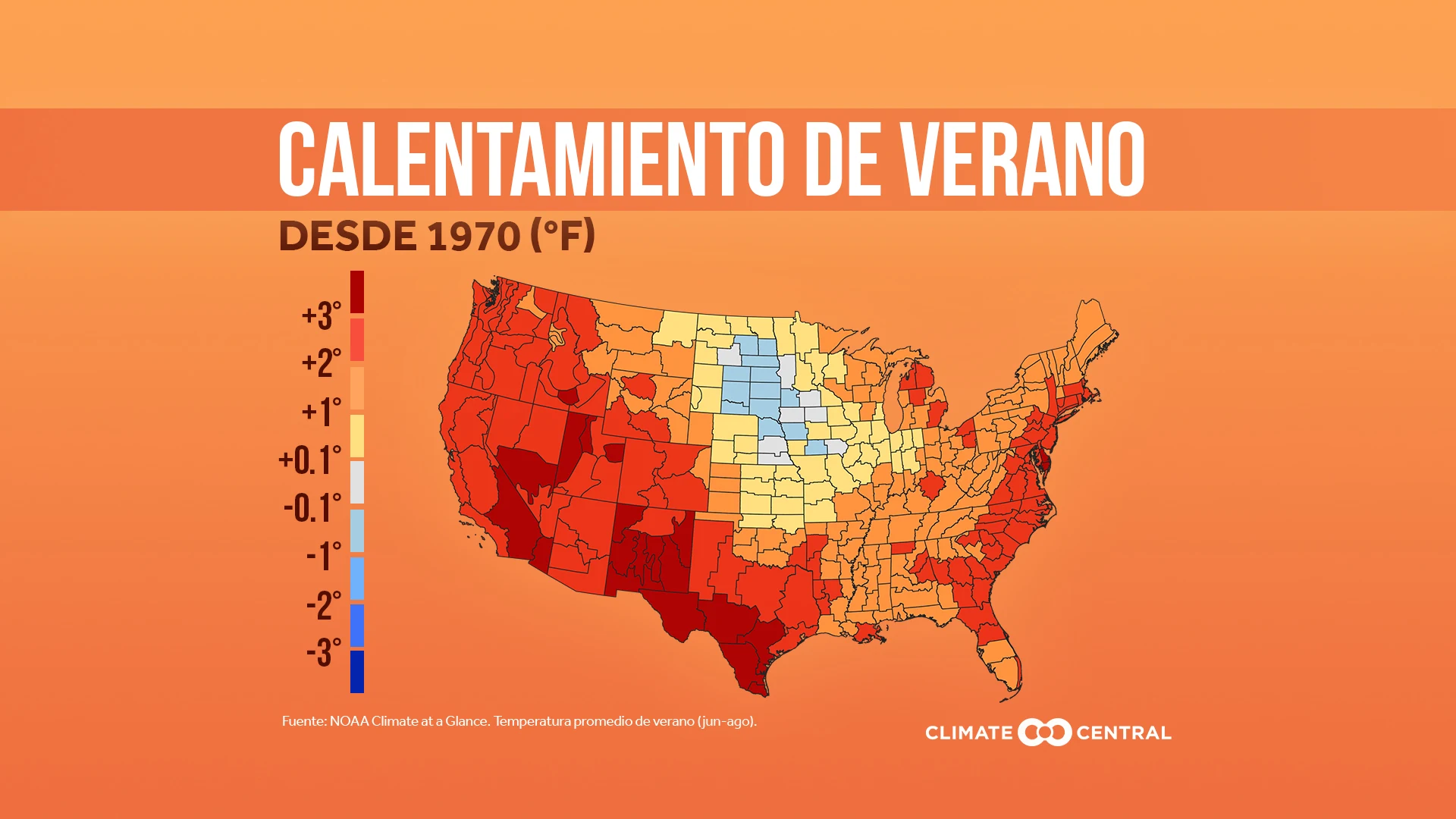 Nacional: Mapa de Temperatura por División de Clima de verano - 2020 Summer Package