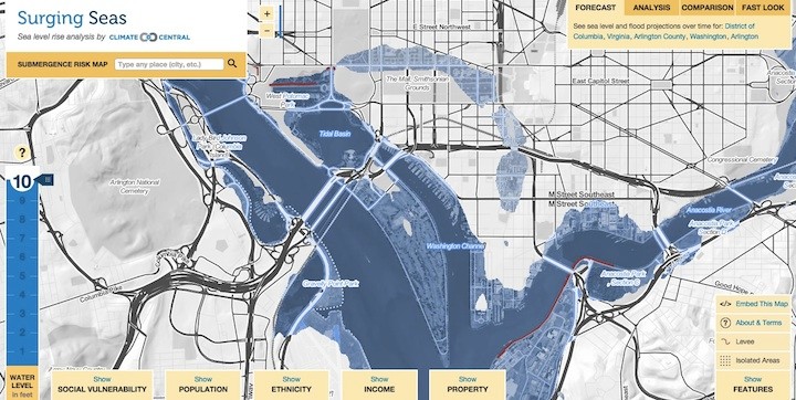 What If Sandy’s Surge Swamped Washington, D.C.? | Climate Central