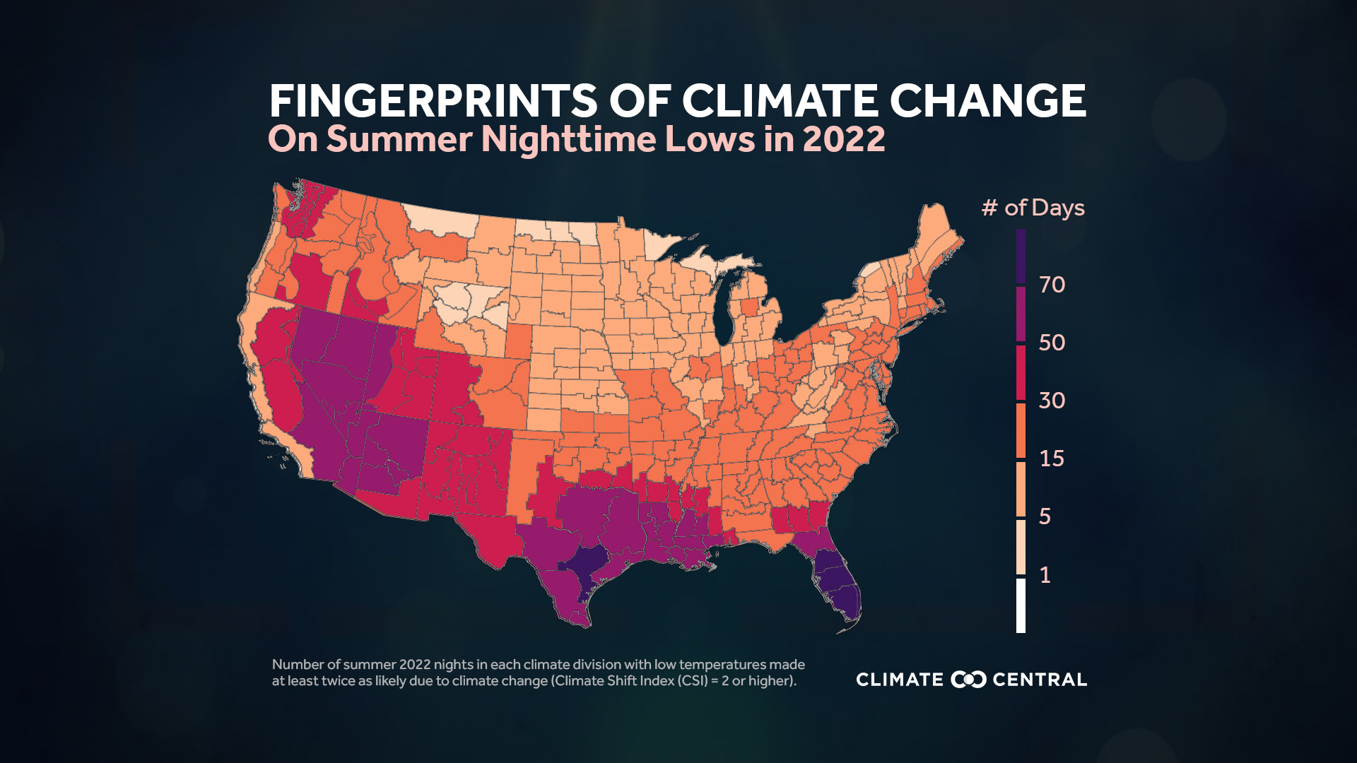 CM: Summer 2022 Days with minimum temperature CSI of 2+