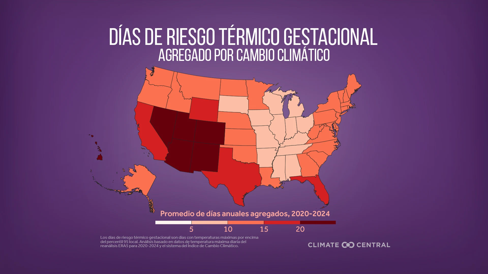 CM: Pregnancy Heat-Risk Days Added by Climate Change in US Cities 2025 (ES)