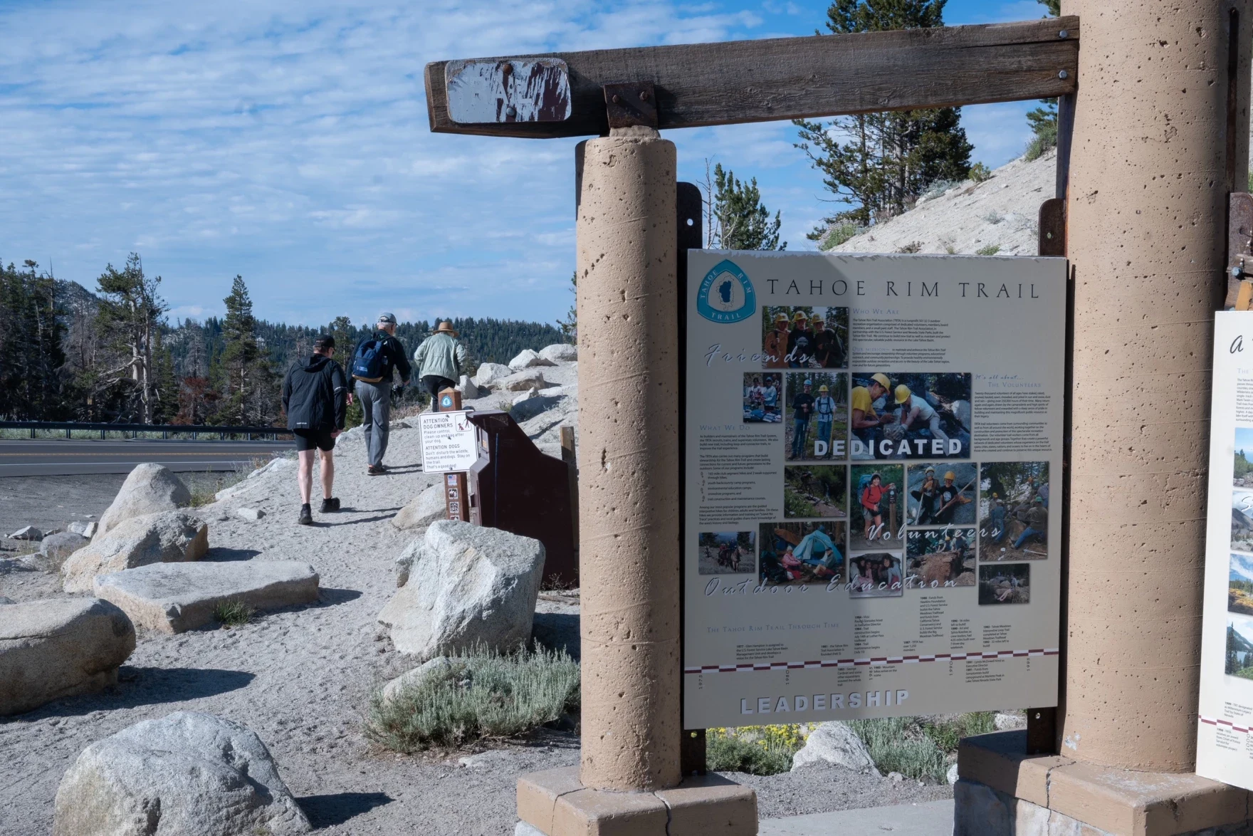 PJ: Hikers starting the Tahoe Rim Trail