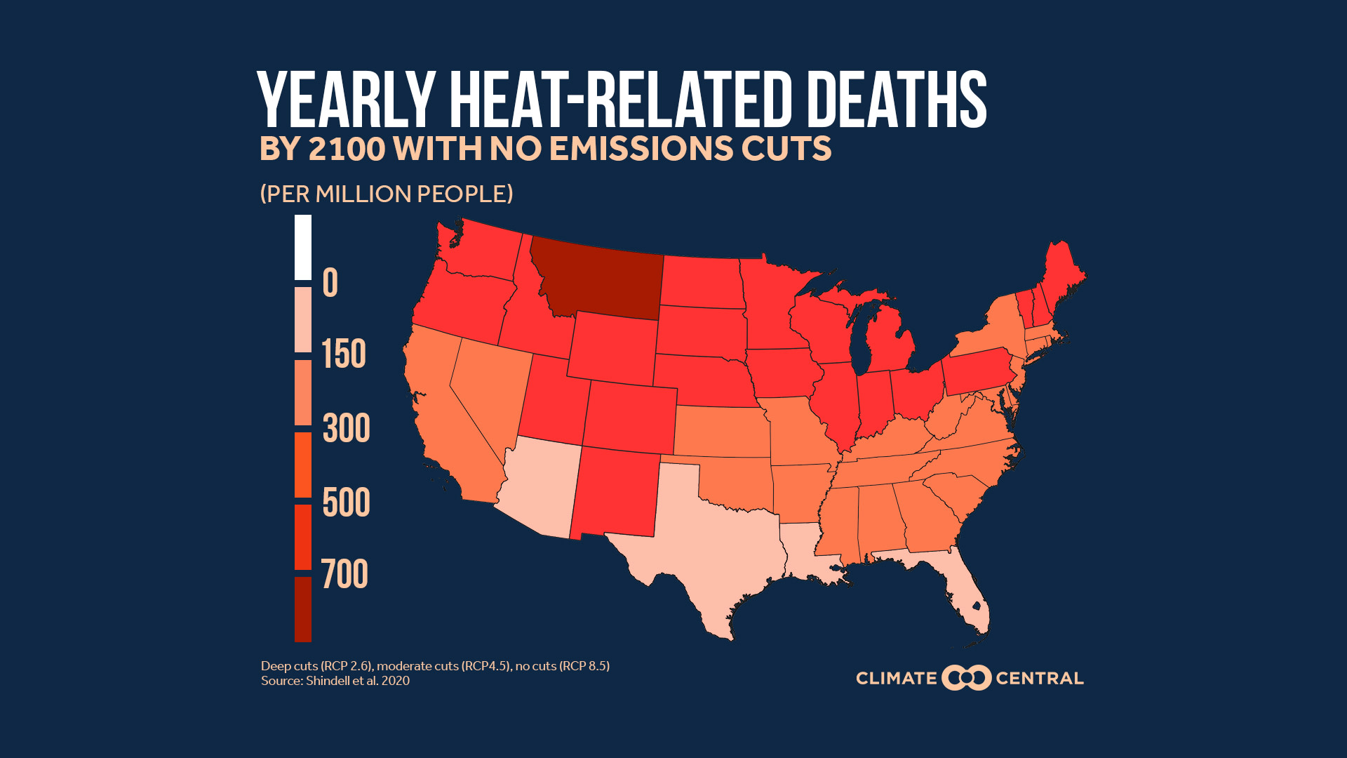 Nationwide Heat Mortality Deaths By 2100 - Seniors at Risk: Heat and Climate Change