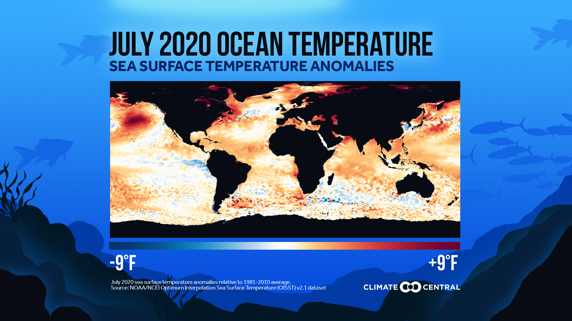 July 2020 Sea Surface Temperature Anomalies - Ocean Heatwaves