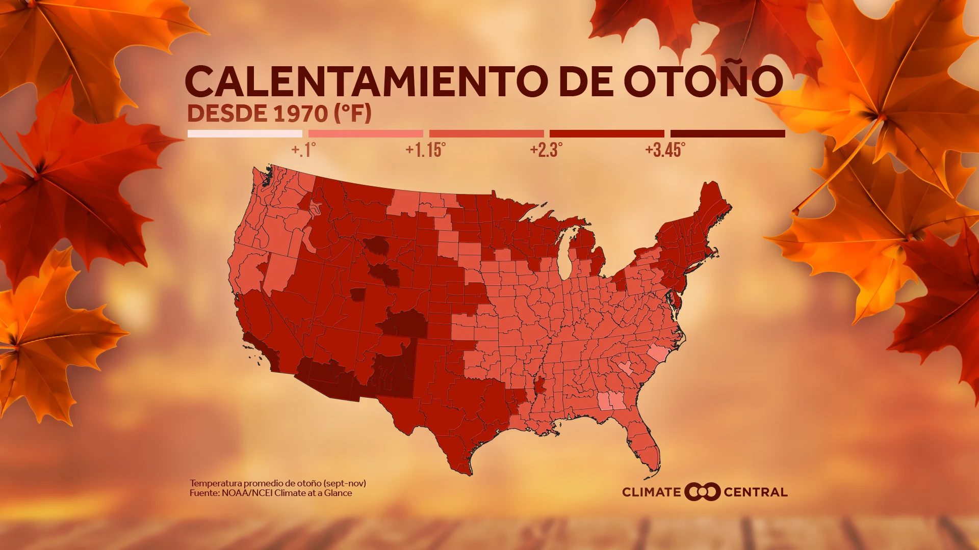 Calentamiento de Otoño (mapa nacional) - Fall Trends