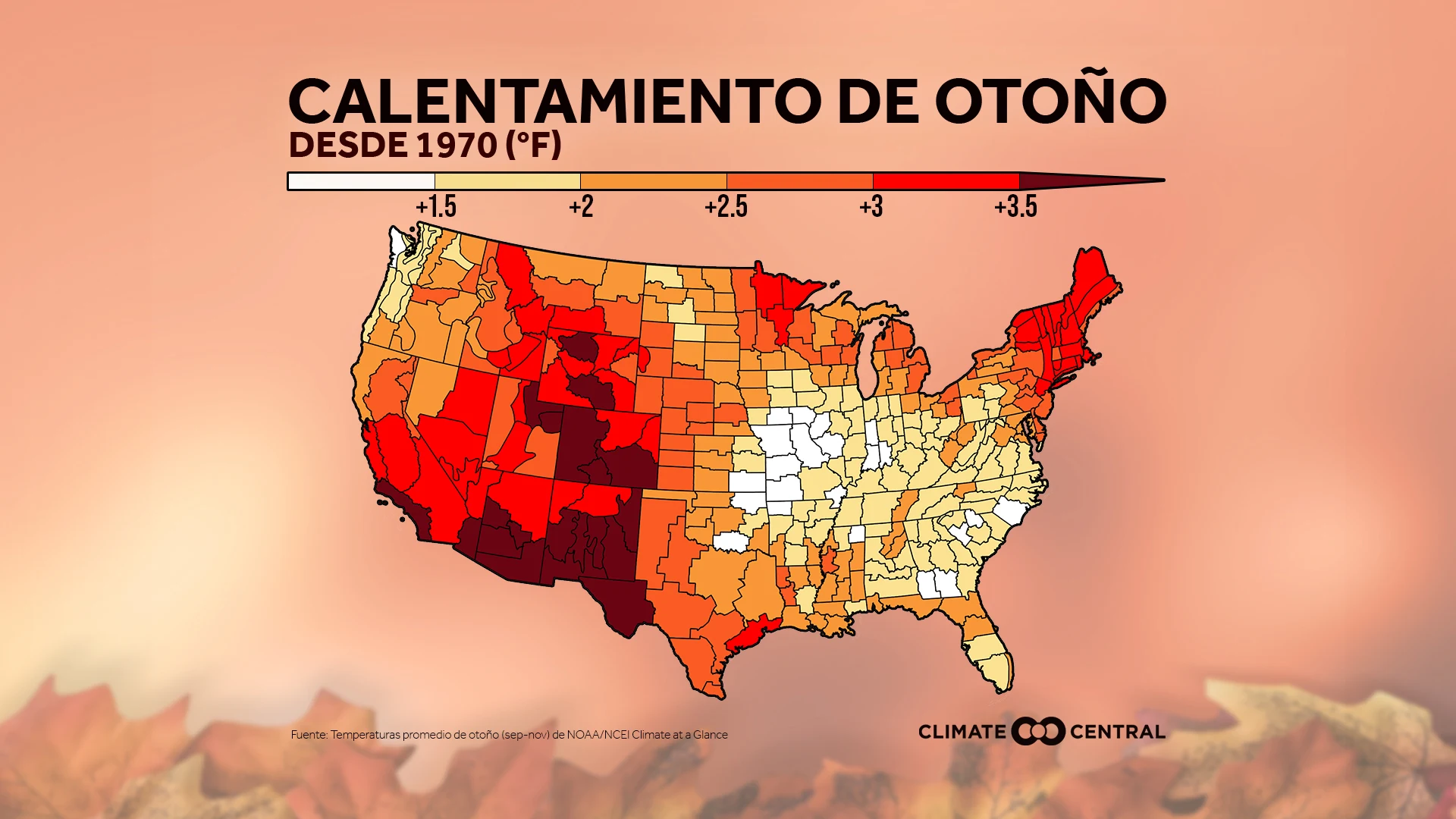 Mapa nacional de temperatura media de otoño - 2021 Fall Package