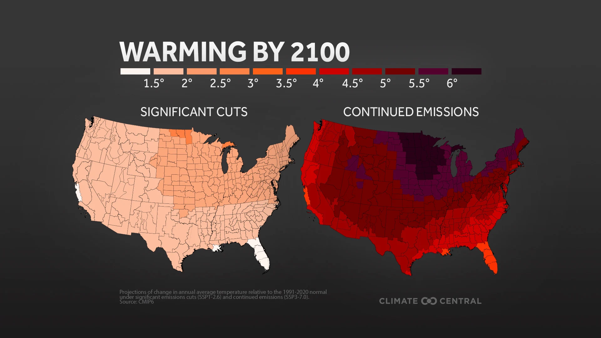 2100 Temp Projections Map - COP26