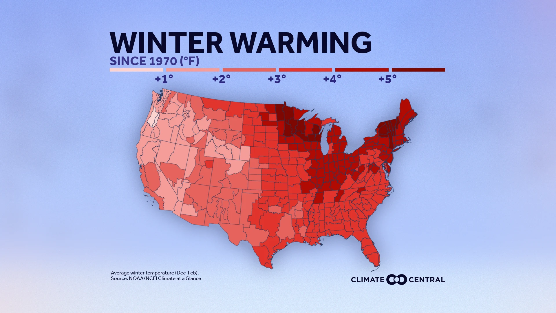 Average Winter Temperature National Map (Climate Divisions) - Winter Package