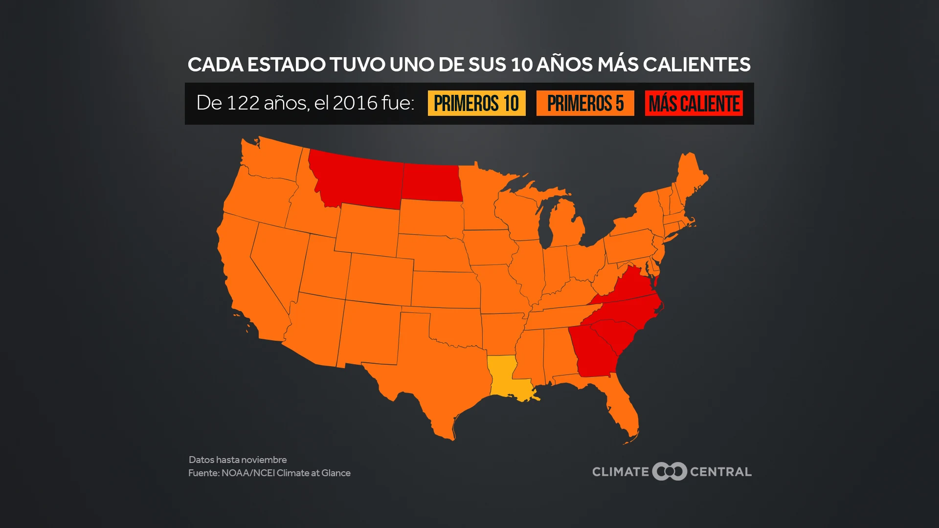 Año más caliente en el registro en ee.uu
