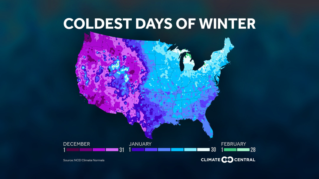 Winter's Coldest Time Climate Central