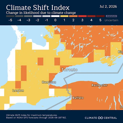 CSI Alert: Climate Shift Index Toronto 2026