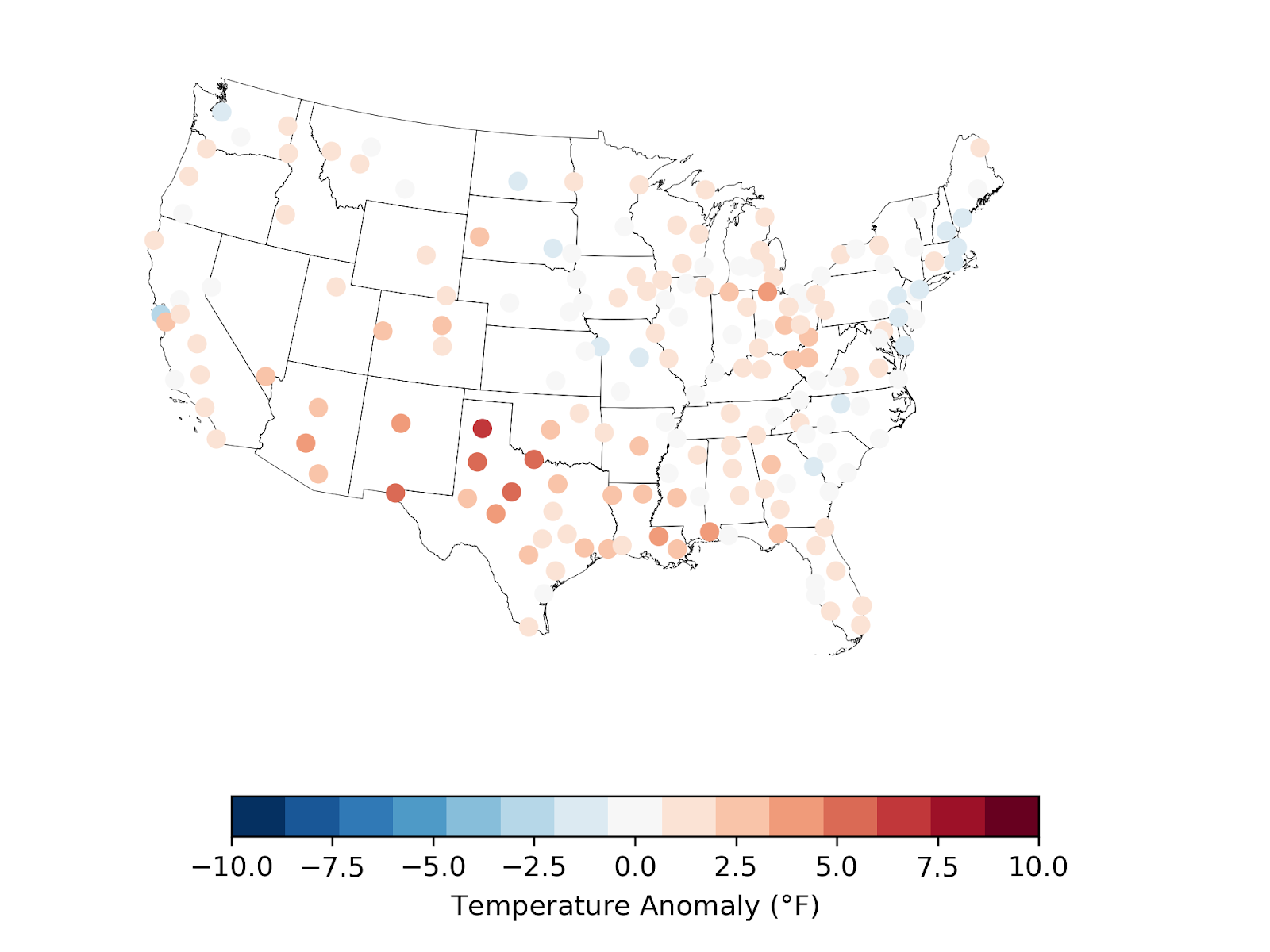 August 2024 US anomaly map