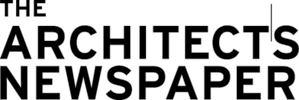 Architects Newspaper Logo The Architects Newspaper wordmark stacked in bold black sans-serif type across two lines with a vertical rule accent