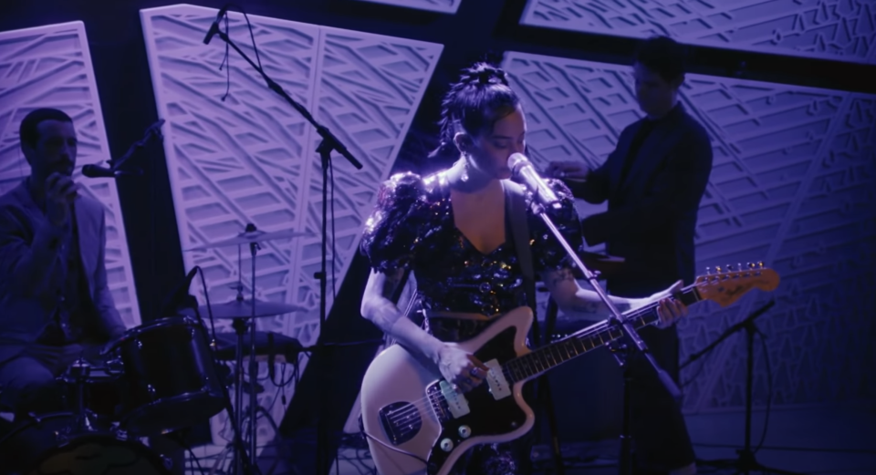 National Sawdust featured in Japanese Breakfast's performance on Jimmy Fallon, Video still from video of Japanese Breakfast performing at National Sawdust for the Tonight Show with Jimmy Fallon