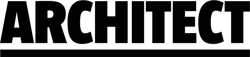 Architect magazine wordmark in bold black condensed sans-serif capitals with a horizontal rule underline