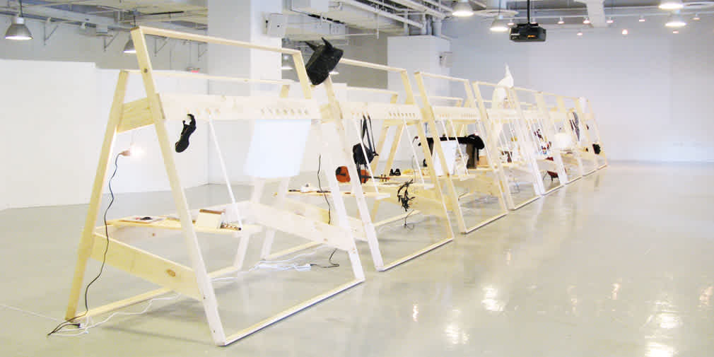 Installation view, Saatchi & Saatchi, New York, NY, designed by Bureau V for Slow and Steady Wins the Race
