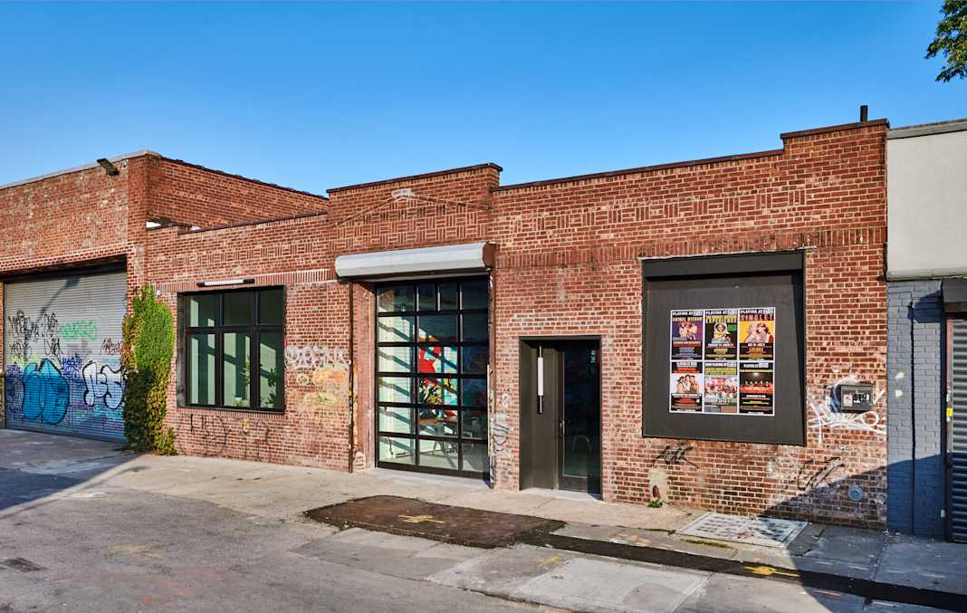 Front Facade of the Bushwick Starr, designed by Bureau V Architecture, photographed by Kelly Marshall A photograph of the front facade of the Bushwick Starr, designed by Bureau V Architecture, photographed by Kelly Marshall.