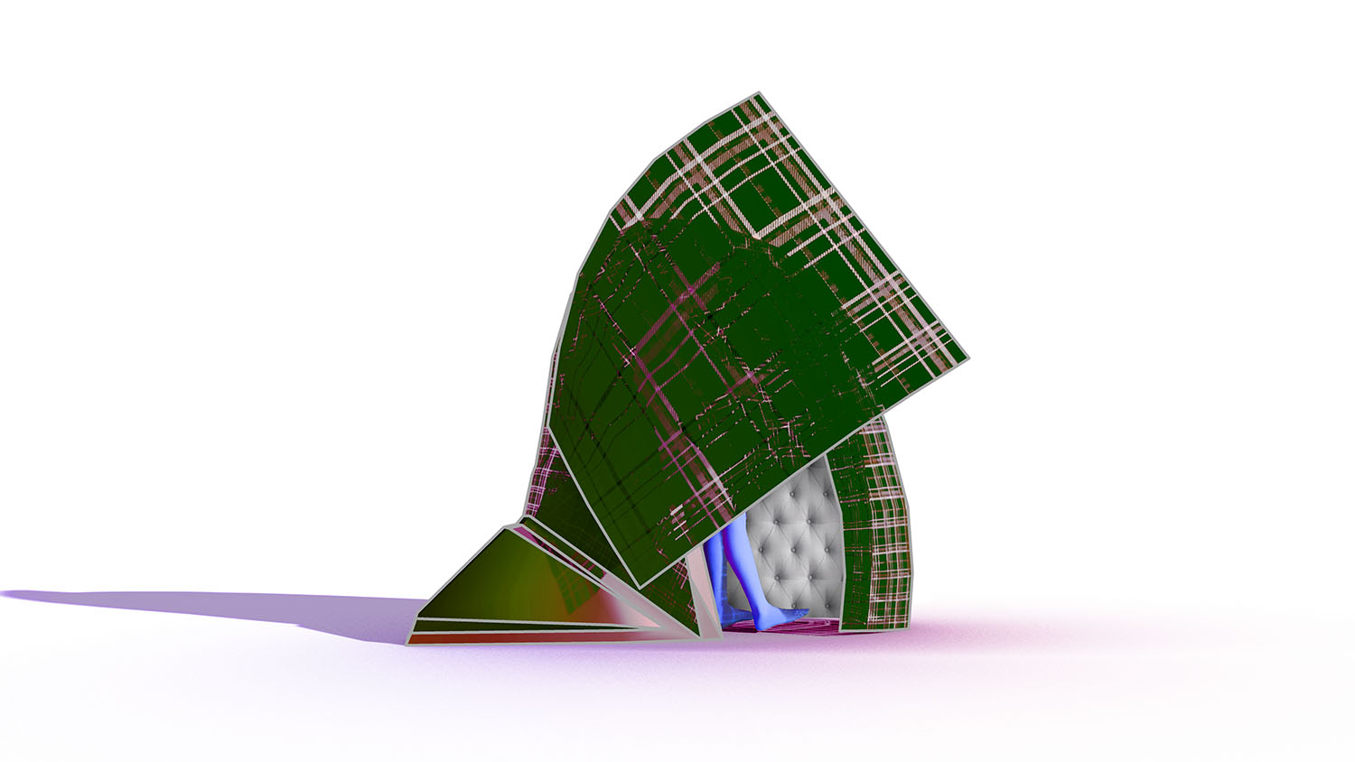 Neutrals soft faraday cage isolation workspace for focused concentrated creative time, designed by Bureau V
