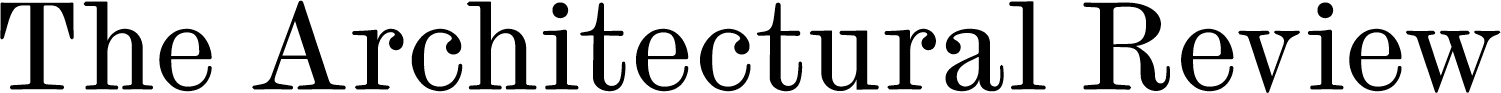 The Architectural Review wordmark in black serif type