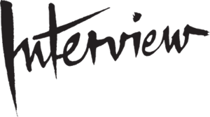 Interview Magazine Logo Interview magazine wordmark in black hand-lettered brushstroke script