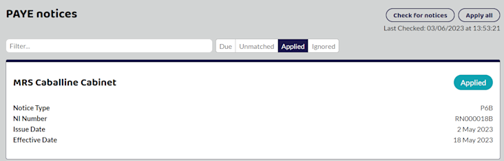 Example Paye Code Notice Apply PAYE Notices - Shape Payroll