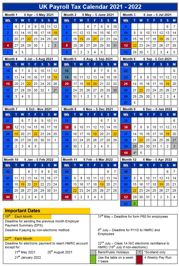 Payroll Tax Calendar 2021 2022 Shape Payroll