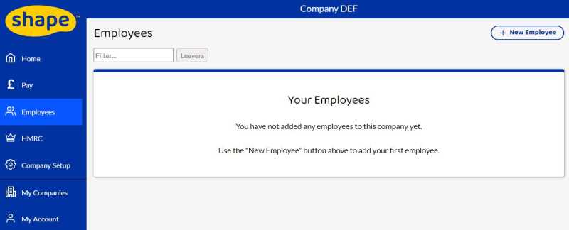 The employee page