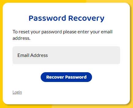 Forgotten your password page
