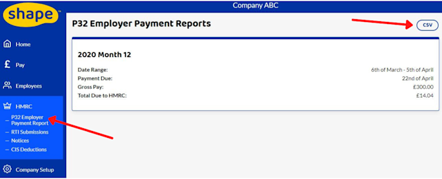 P32 Example What is a P32 Employer Payment Report? - Shape Payroll