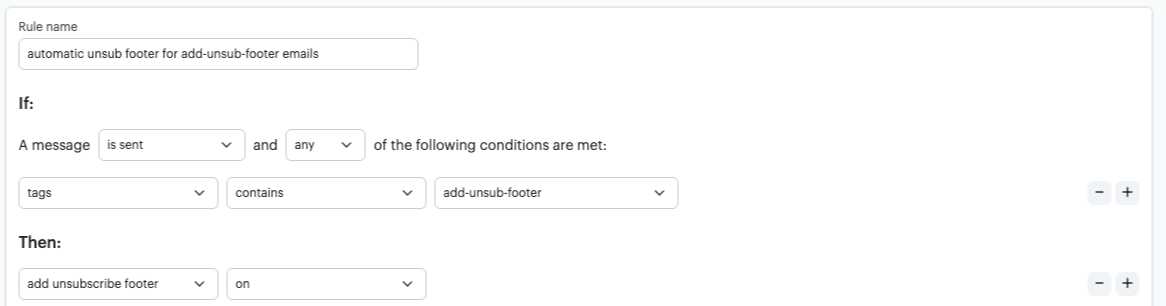 Transactional Rules Engine: Automatic Unsub