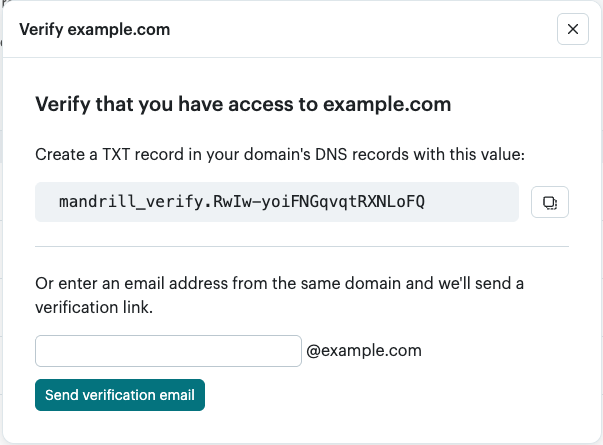 Verify domain email