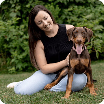 A woman and her dog