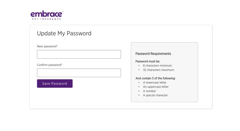 Create your new password and input it in the provided box. Then select save password.