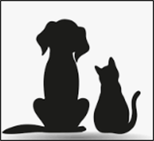 Dog and cat image or silhouette representing multiple pets in one household