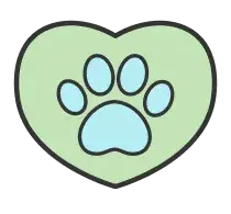 Icon of a heart with a paw in it for a flexible pet wellness plan