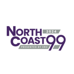 Logo for North Coast 99 2024, a prestigious workplace award in purple text, recognizing Embrace Pet Insurance as a top employer in Northeast Ohio, enhancing their "Work with Us" or "About Us" page with evidence of their outstanding company culture. 