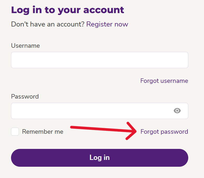 Screenshot from the Embrace portal showing the Forgot password link