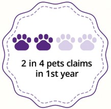 2 in 4 pets claims in 1st year