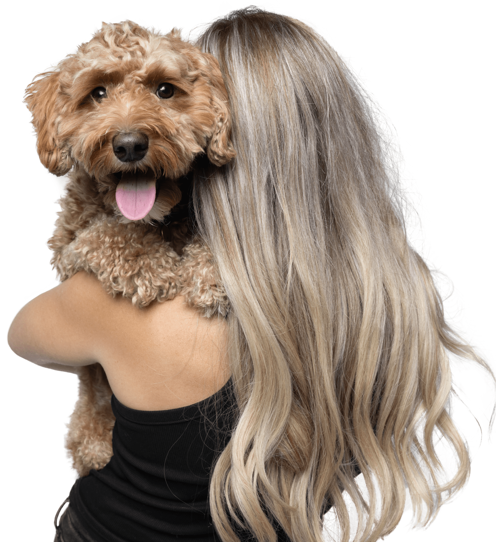 Female with her dog 