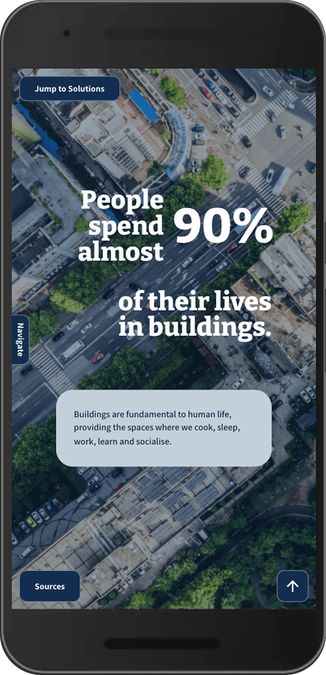 Screenshot of a scrollytelling section on mobile