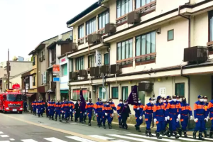 Annual fire brigade parade from Kinosaki Onsen inspires young and old
