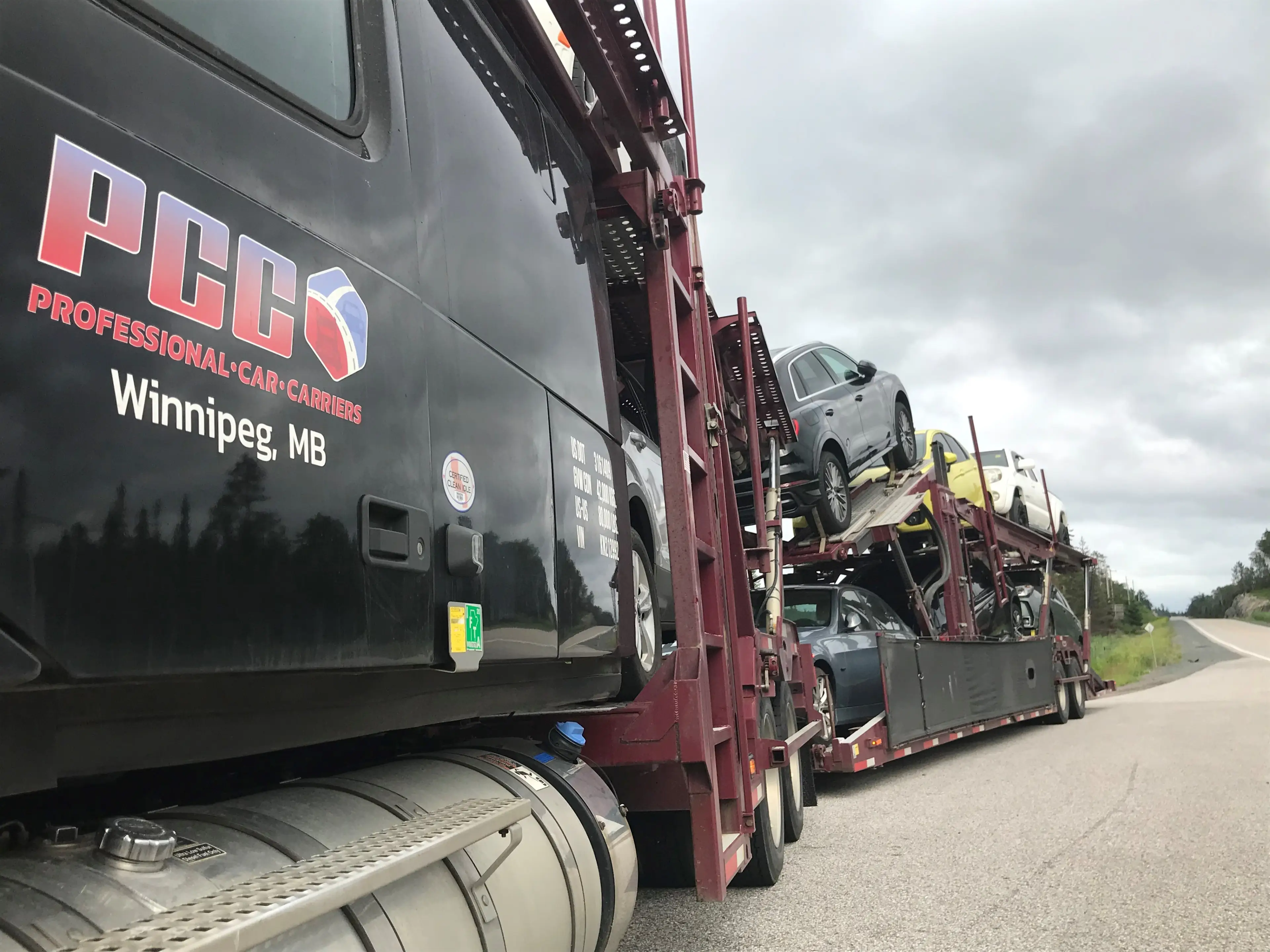 car hauler close up shot