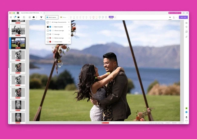 Better than AI automated culling. You take thousands of photos during each shoot. First Pass uses AI to automatically assess and rank them, making it faster and easier for you to take over and select the best ones that make the cut.
