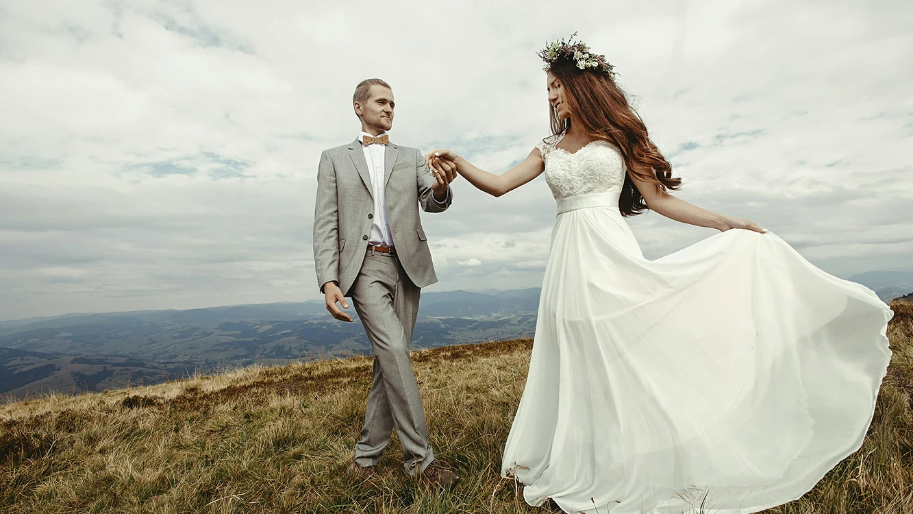 Wedding couple portrait captured during an outdoor ceremony, showcasing professional wedding photography powered by Narrative AI photo culling and editing software for streamlined workflow and faster client gallery delivery.