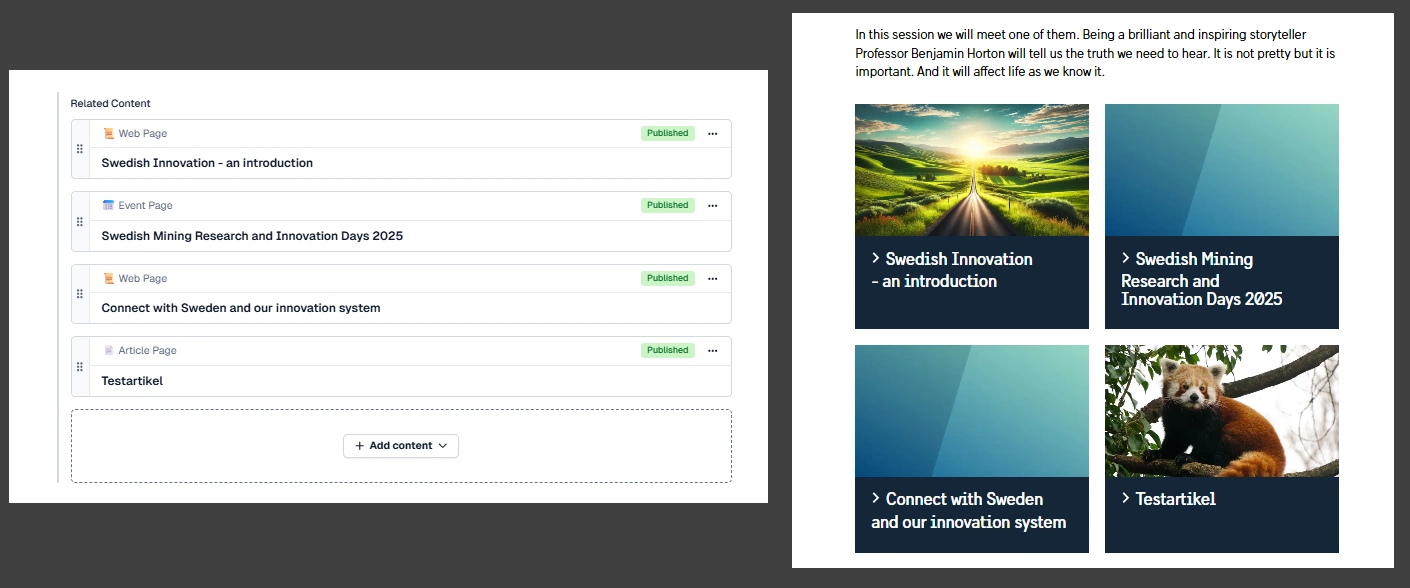 Suggested content for the visitor to continue reading.