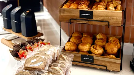 Guests with dietary restrictions will find a thoughtful menu of dishes during the day. We’ve QR codes around the food area that’ll bring you to an allergen list if you need.